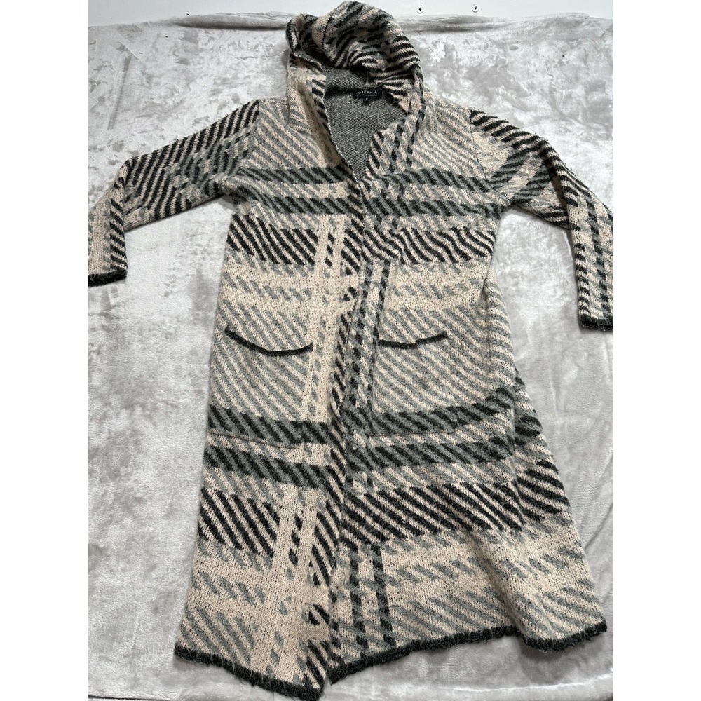 Joseph A Women's Size Small Knit Long Sleeve Long‎ Open Front Pockets Gray EUC